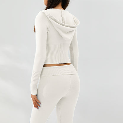 LONG SLEEVE SWEATER AND HIGH WAIST LONG PANTS SET