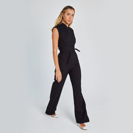 SLEEVELESS V-NECK JUMPSUIT