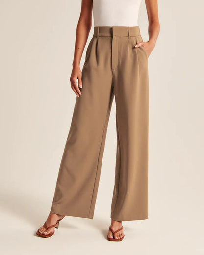 ELEGANT HIGH-WAISTED WIDE LEG TROUSERS