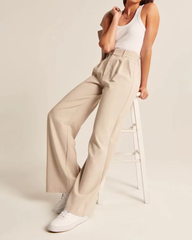 ELEGANT HIGH-WAISTED WIDE LEG TROUSERS