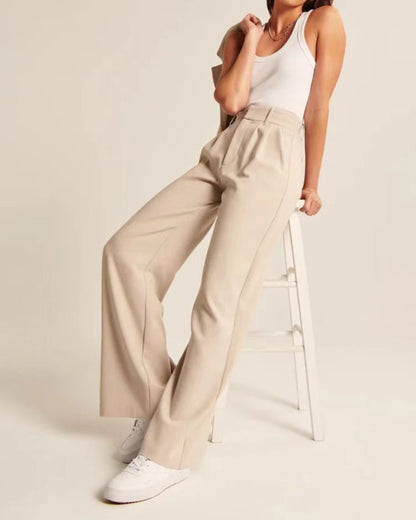 ELEGANT HIGH-WAISTED WIDE LEG TROUSERS