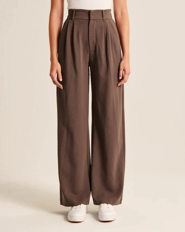 ELEGANT HIGH-WAISTED WIDE LEG TROUSERS