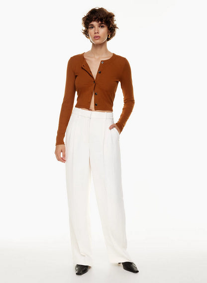 ELEGANT HIGH-WAISTED WIDE LEG TROUSERS