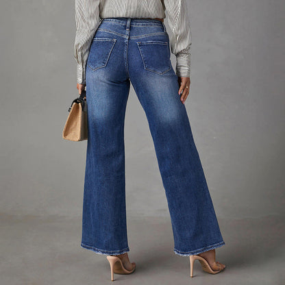 Dark Blue Straight Jeans